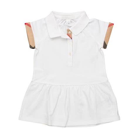 abito con gonnabianco manica corta burberry neonata|Abbigliamento firmato da bambina .